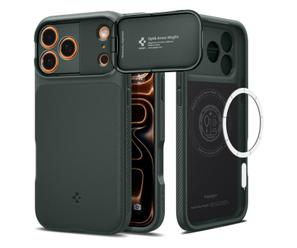 Etui / obudowa na smartfona Spigen Optik Armor Mag Magsafe do Iphone 17 Pro Max Abyss Green